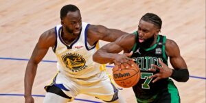 Read more about the article Draymond Green mocks Jaylen Brown’s ‘energy shift’ tweet after NBA Finals win