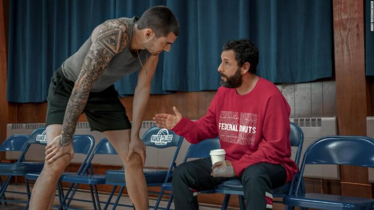 Read more about the article ‘Hustle’ review: Adam Sandler teams with LeBron James for an NBA movie with a solid inside game