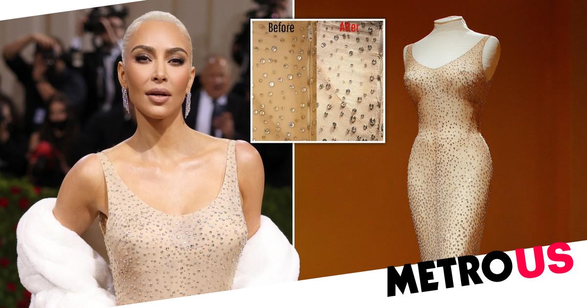 You are currently viewing Marilyn Monroe dress Kim Kardashian wore to Met Gala appears damaged