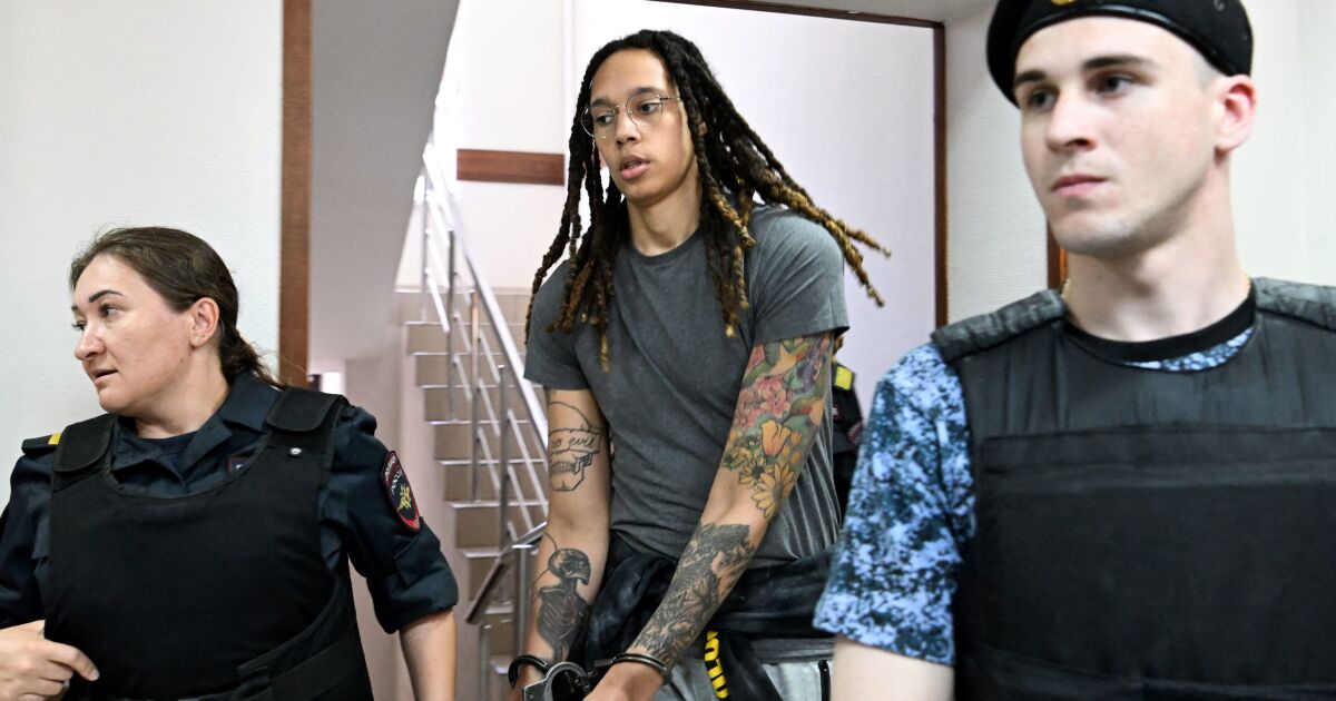 You are currently viewing WNBA star Brittney Griner is seen at court, but Russia extends her detention again