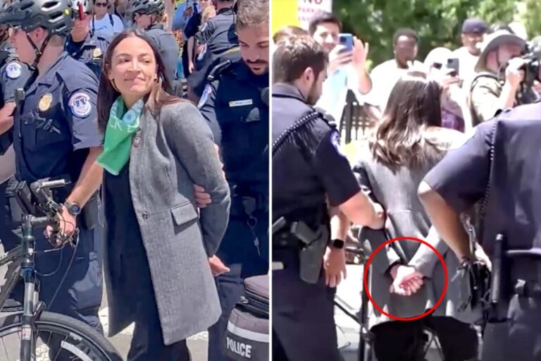 Read more about the article AOC fakes being handcuffed after abortion rights protest arrest