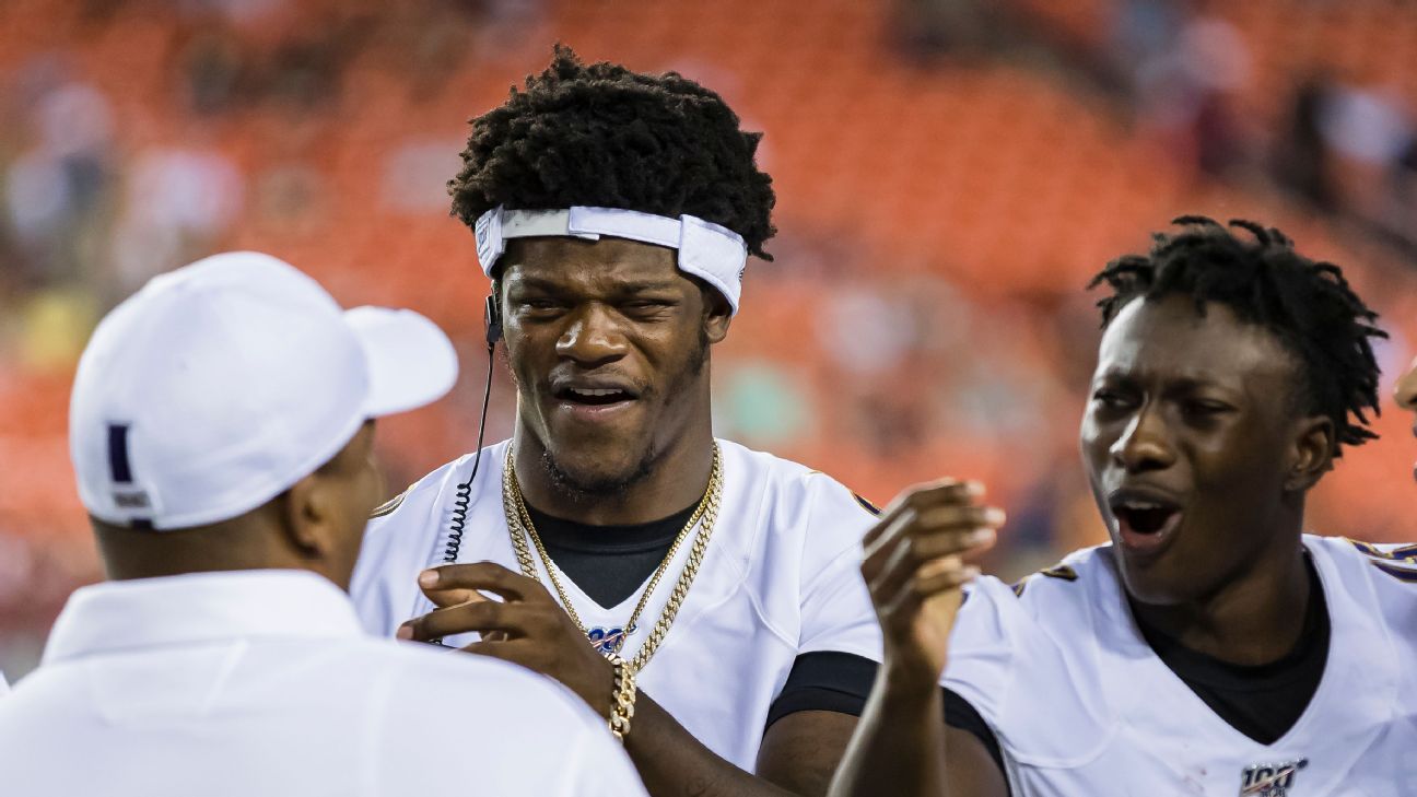 You are currently viewing Baltimore Ravens quarterback Lamar Jackson receives support from Hollywood Brown after exchange with Bernard Pollard Jr.