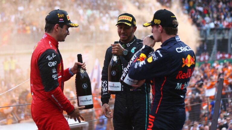 Read more about the article Charles Leclerc, Max Verstappen and Lewis Hamilton given suspended fines for parc ferme breach at Austrian GP