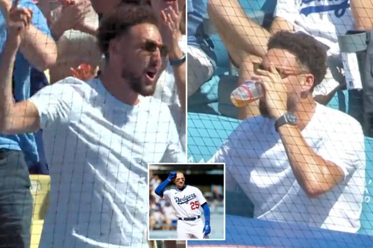 Read more about the article Klay Thompson slugs beer at brother Trayce’s Dodgers game