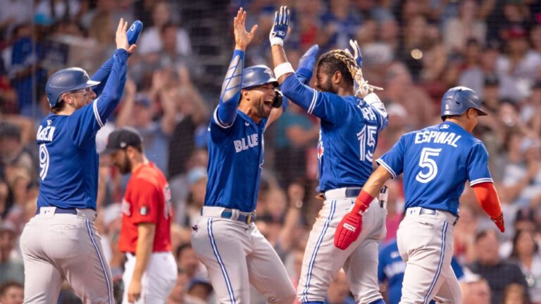 Read more about the article Toronto’s Raimel Tapia hits inside-the-park grand slam as Blue Jays set franchise mark for runs scored in 28-5 rout of Boston Red Sox